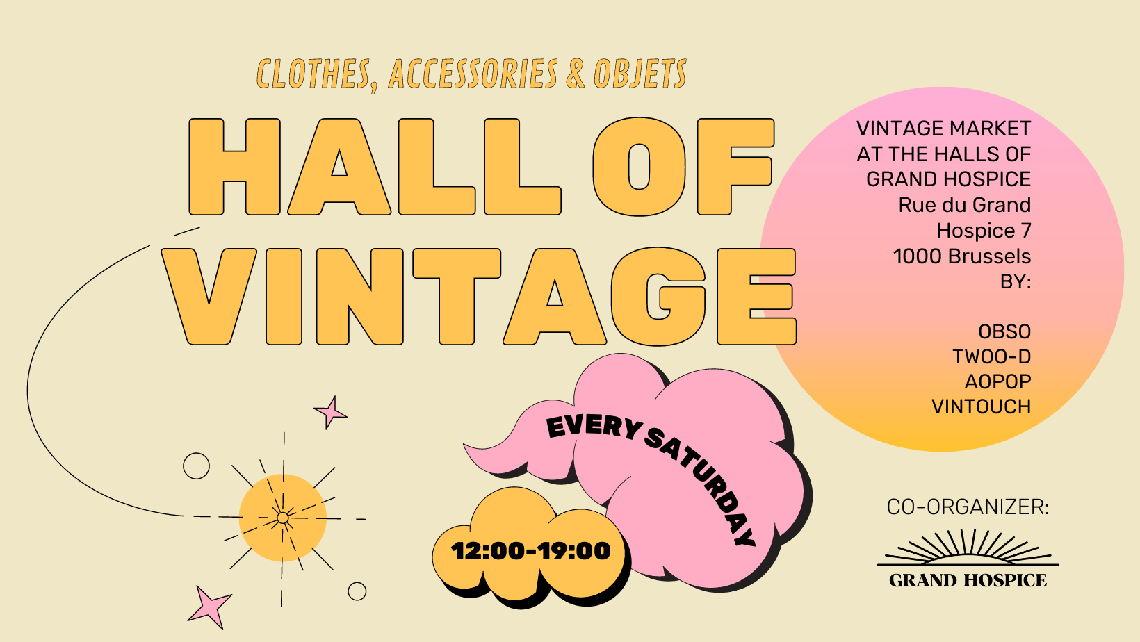 Hall of Vintage, the vintage rendez-vous in Brussels, every Saturday at the Grand Hospice.